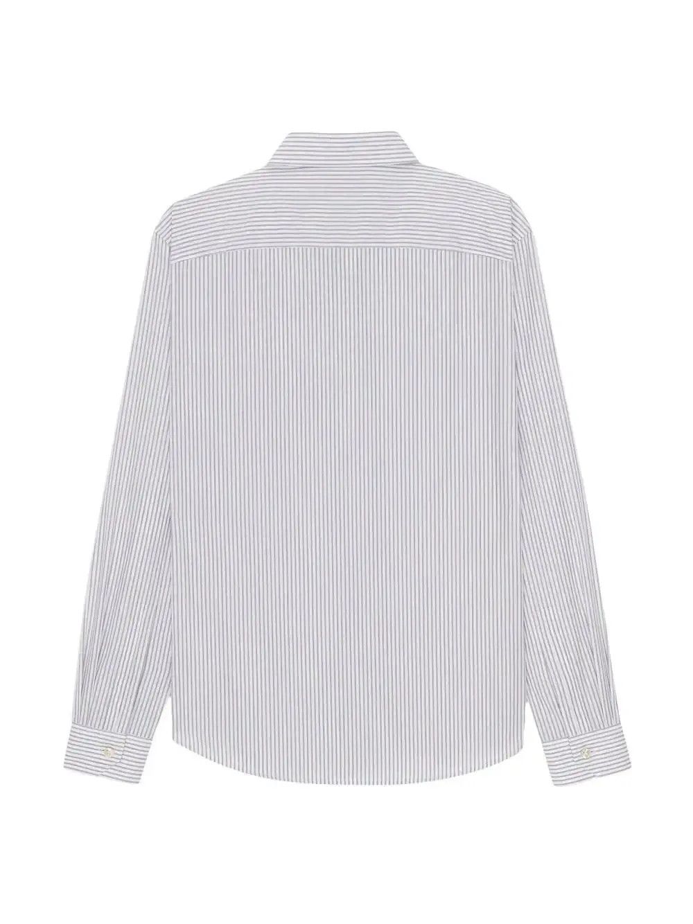 Saint Laurent Paris o1s1wg111124 Cassandre Shirt Striped Cotton Poplin Grey Size US S / EU 44-46 / 1 - 2 Thumbnail