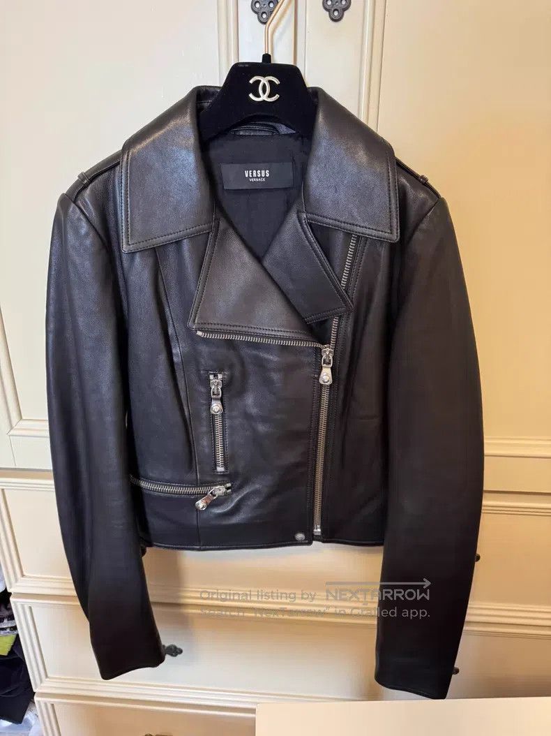 Versace Versace Black motorcycle leather jacket Size US M / EU 48-50 / 2 - 1 Thumbnail