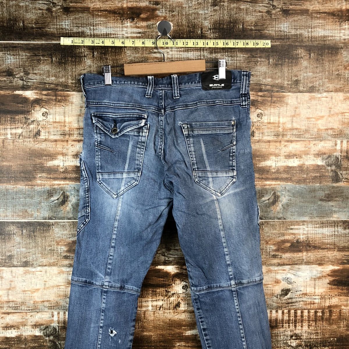 Japanese Brand Burtle Blue Distressed vintage Denim Pants #A2172 Size US 34 / EU 50 - 17 Thumbnail