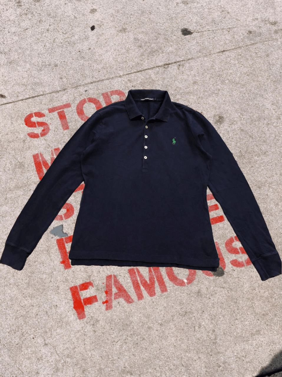 Polo Ralph Lauren Ralph Lauren Sport Blouse Top Navy long sleeve Size L / US 10 / IT 46 - 1 Thumbnail