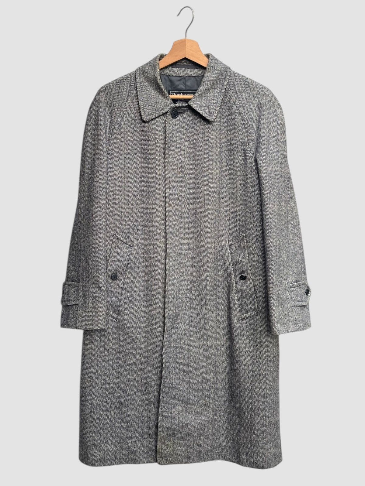Burberry Vintage Burberrys Herringbone Wool Coat Size US S / EU 44-46 / 1 - 1 Thumbnail