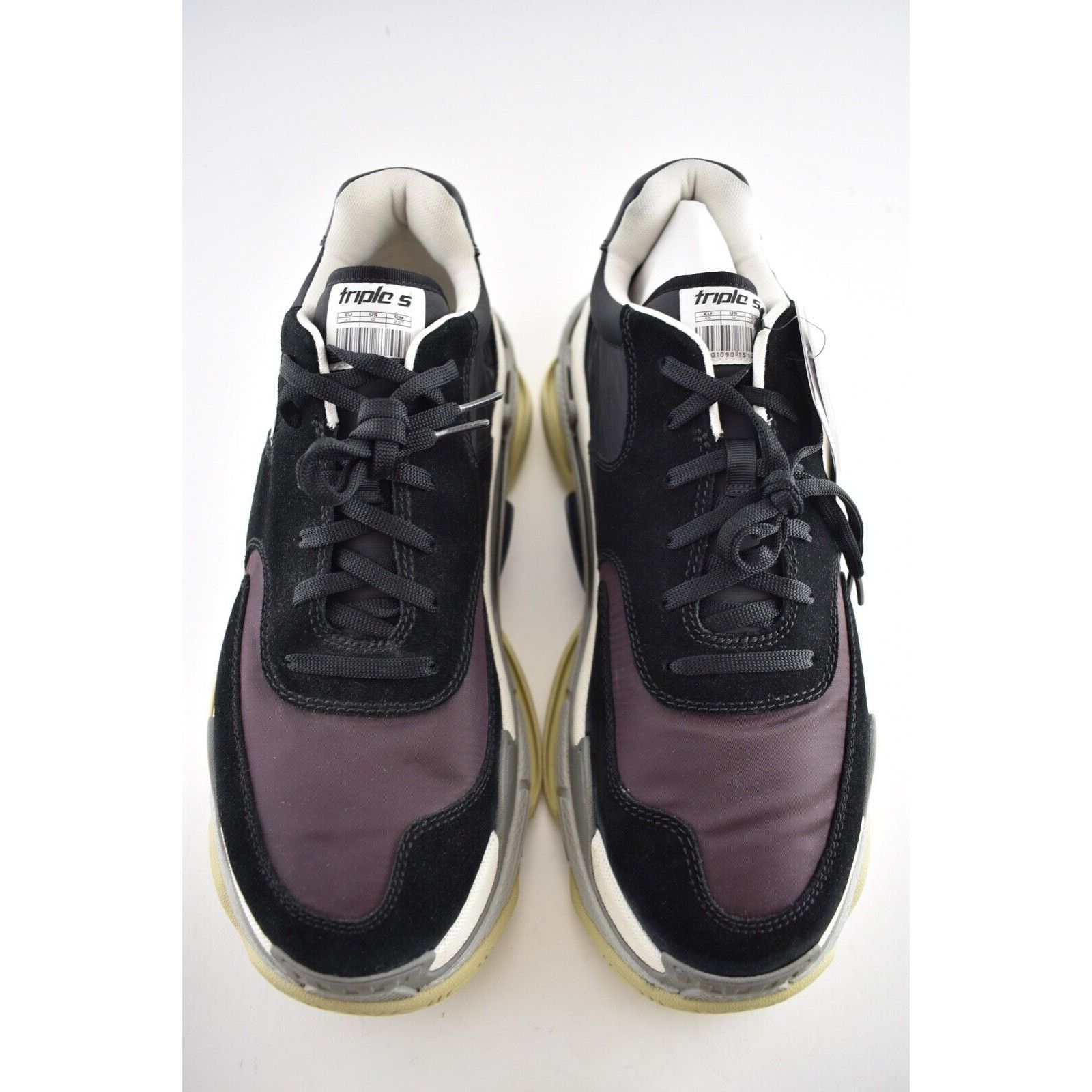 Balenciaga Balenciaga Triple S Mens V2 Black Burgundy Nylon Speed Size US 12 / EU 45 - 5 Thumbnail