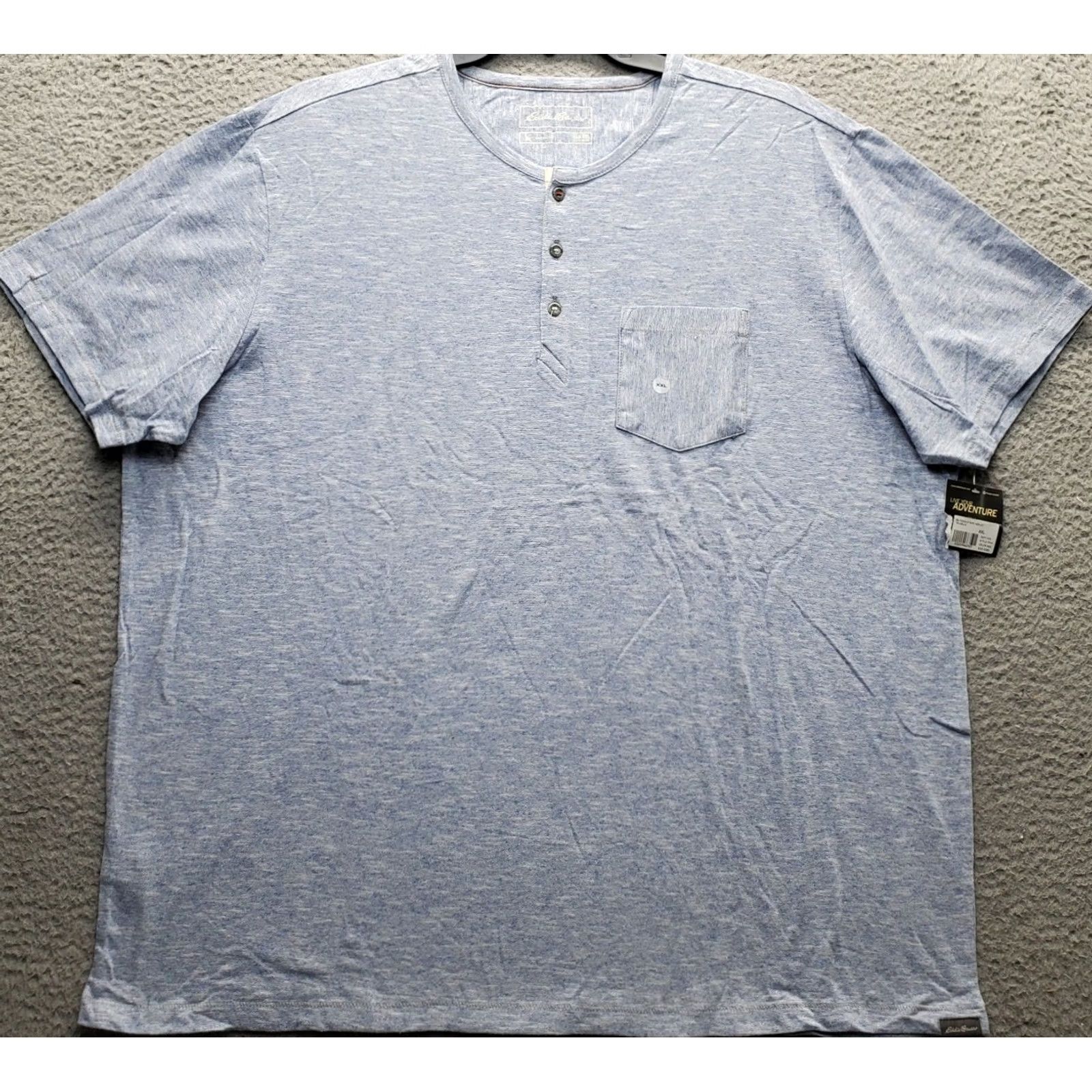 Eddie Bauer Eddie Bauer Henley Shirt Men 2XL Blue Chest Pocket Short Sleeve Outdoor Pullover Size US XXL / EU 58 / 5 - 2 Thumbnail