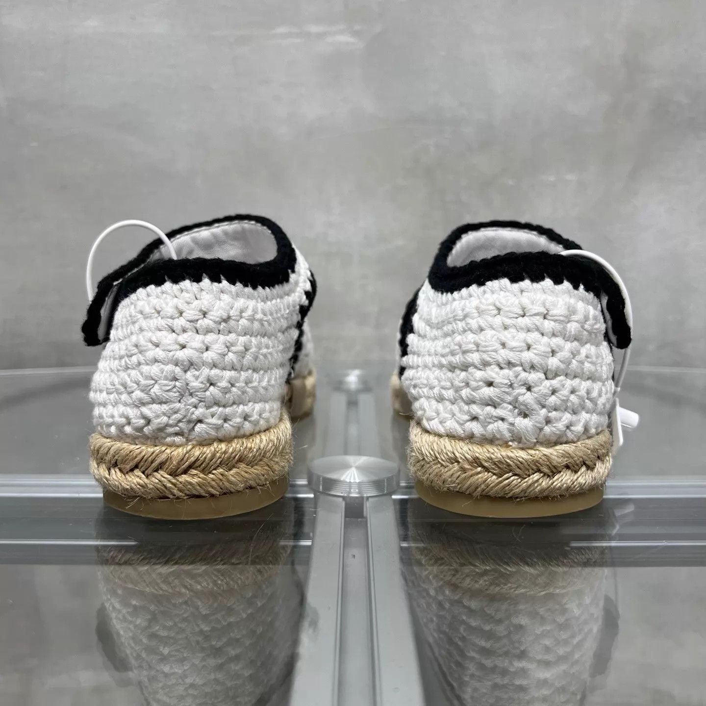 Chanel Chanel Black & White Panda Knit Fisherman Shoes Size 38 Size US 7.5 / IT 37.5 - 6 Thumbnail