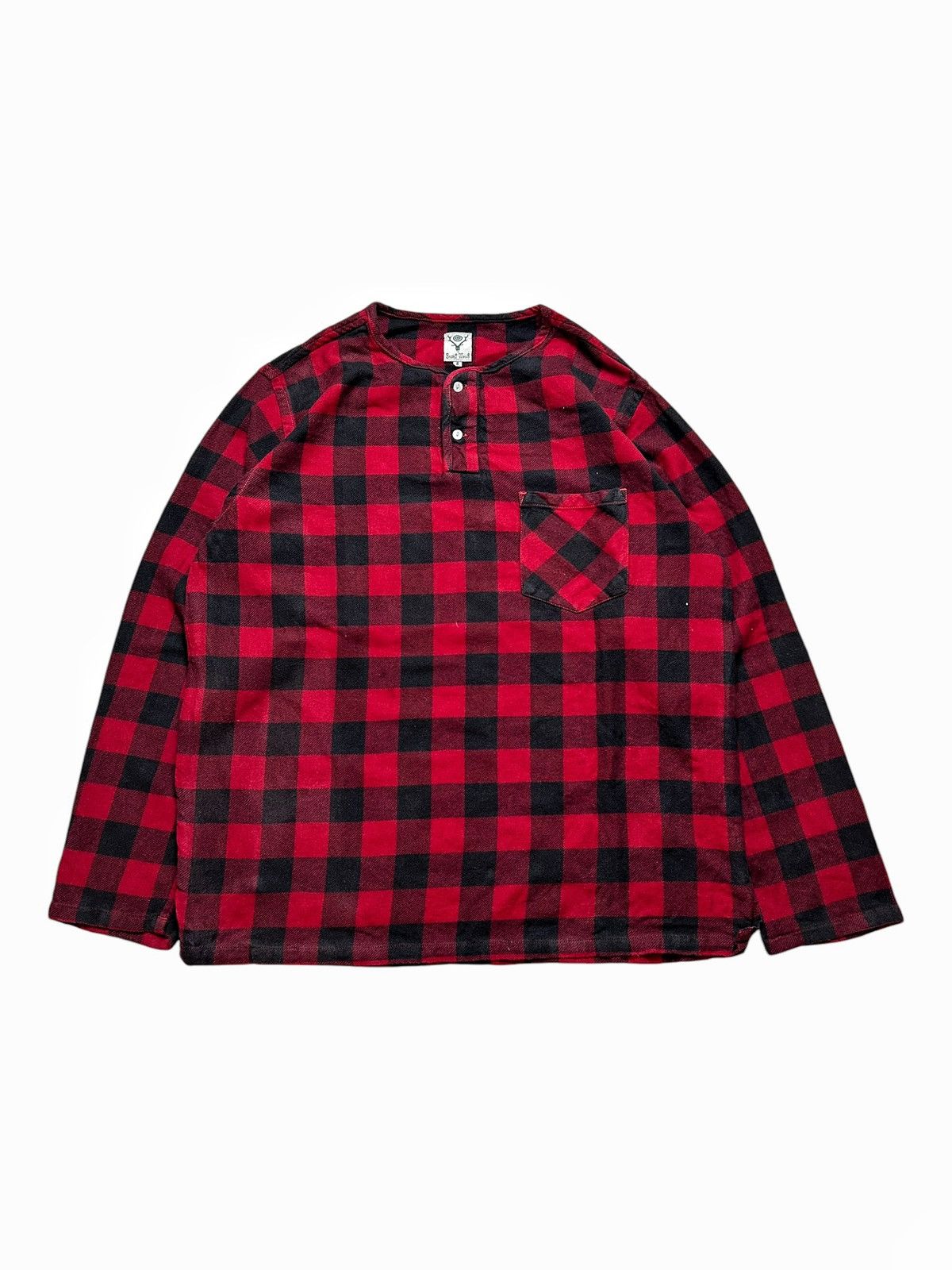 South2 West8 South2 West8 S2W8 Nepenthes Plaid Flannel Collarless Shirt Size US L / EU 52-54 / 3 - 2 Thumbnail