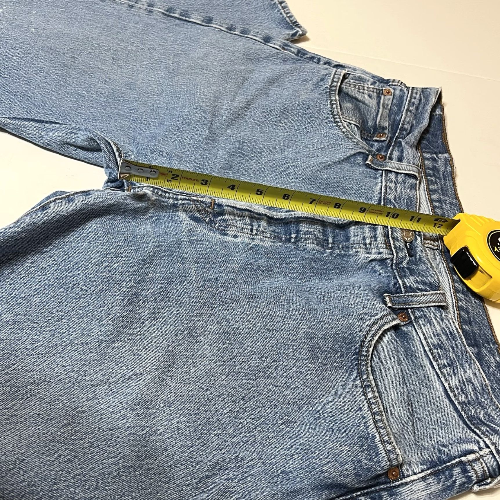 Levi's VINTAGE Levi's 501 Jeans Denim Blue Regular Fit 36x34 Button-Fly 5-Pocket Stained Grunge USA Logo Mens Size US 36 / EU 52 - 4 Thumbnail