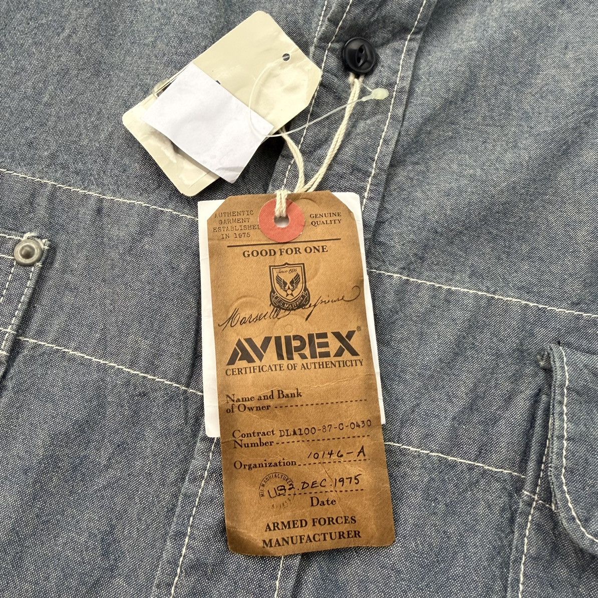 Avirex Avirex U.S Navy Patch Shirt Military Workwear Denim Style Size US XXL / EU 58 / 5 - 17 Thumbnail