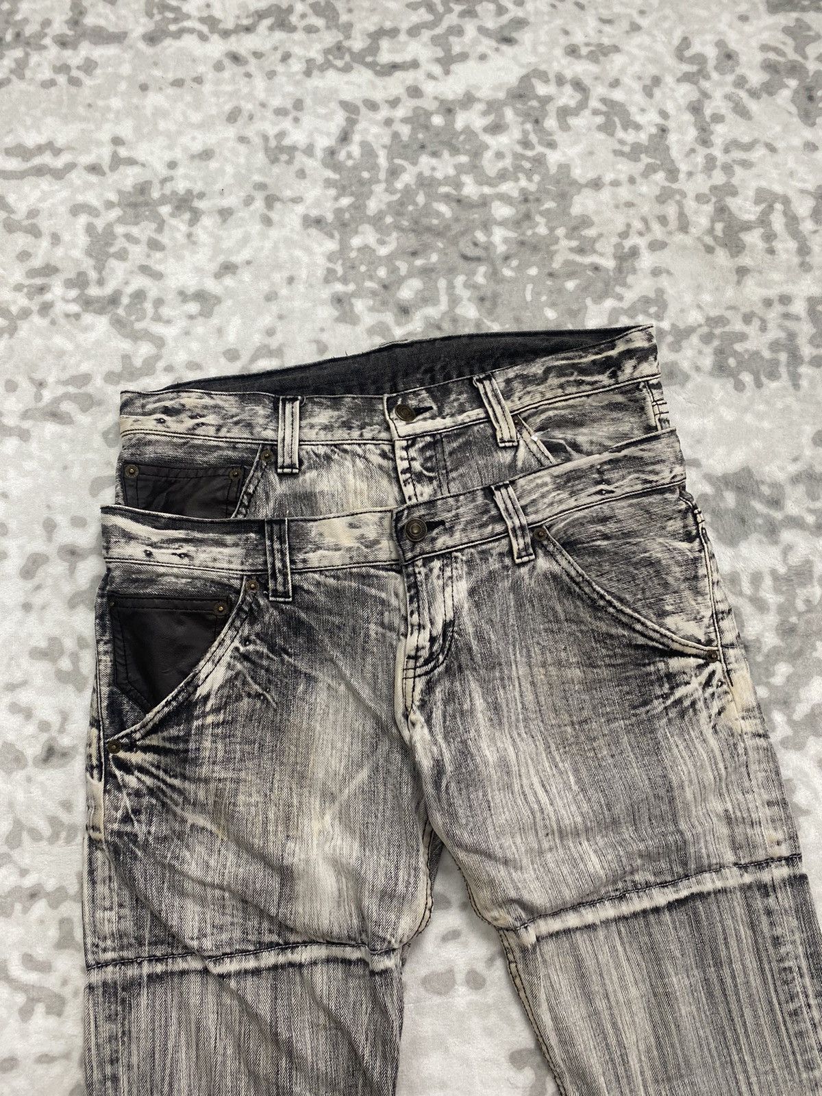 Japanese Brand 2000s JAPAN DOUBLE WAIST JEANS DENIM PUNK GRUNGE LGB Size US 32 / EU 48 - 3 Thumbnail