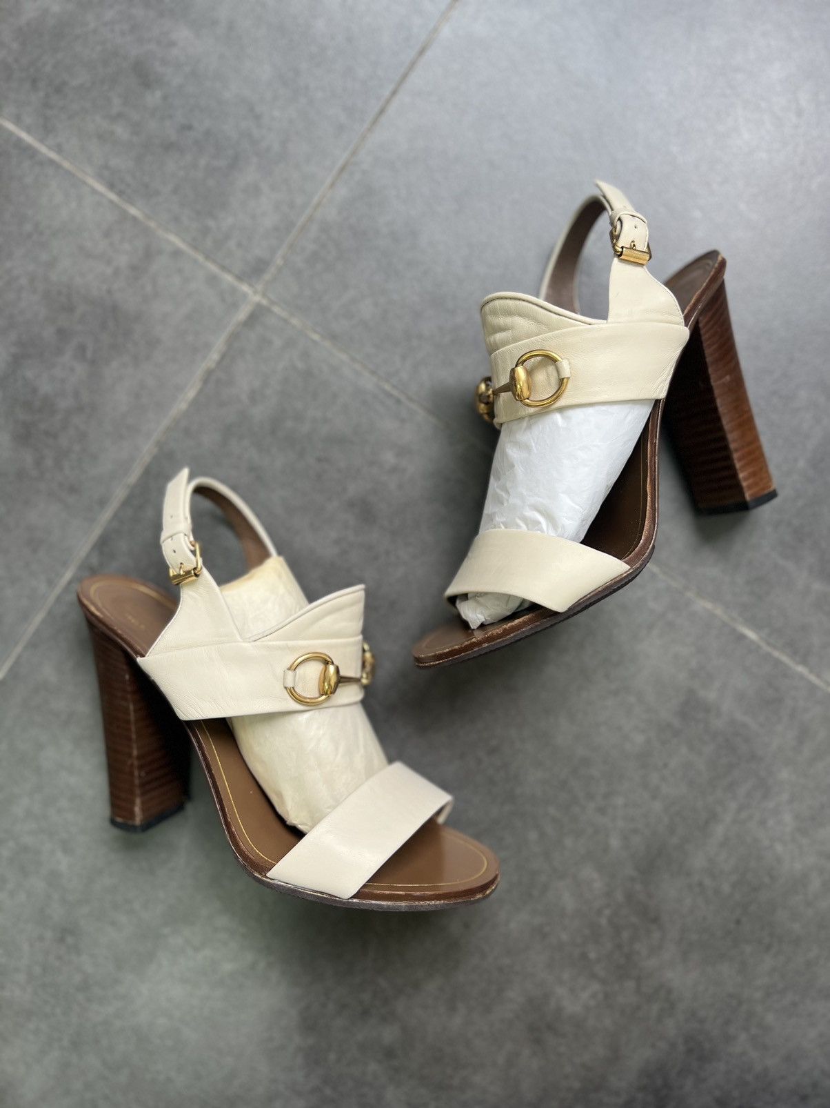 Gucci Vintage Gucci horsebit sandals Heels With Strap Ankle Size US 7 / IT 37 - 1 Thumbnail