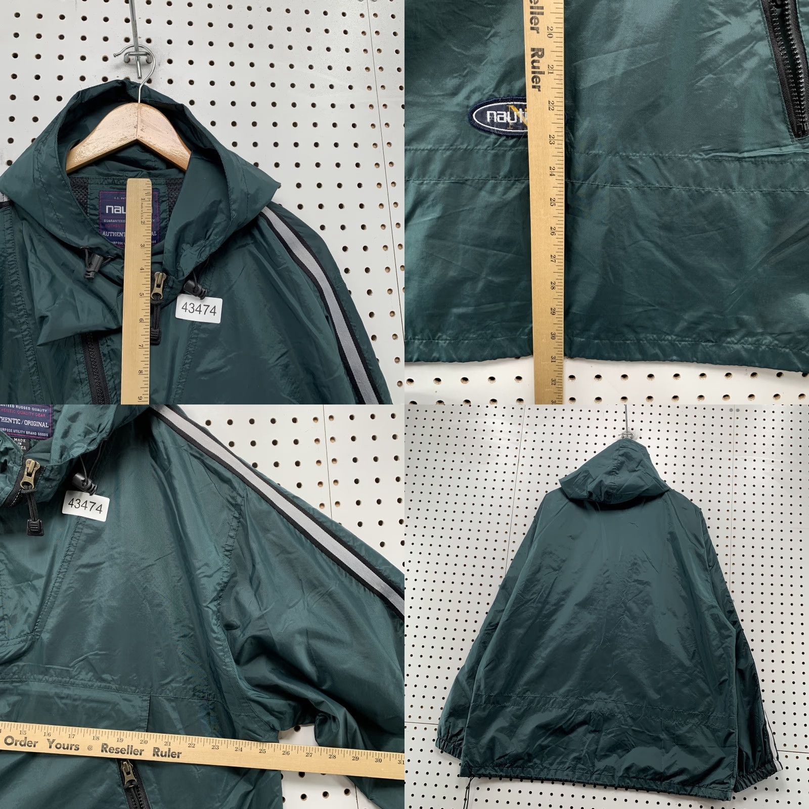 Nautica VINTAGE Nautica Hooded Pullover Anorak Jacket Mens Large Green Nylon Size US L / EU 52-54 / 3 - 8 Thumbnail