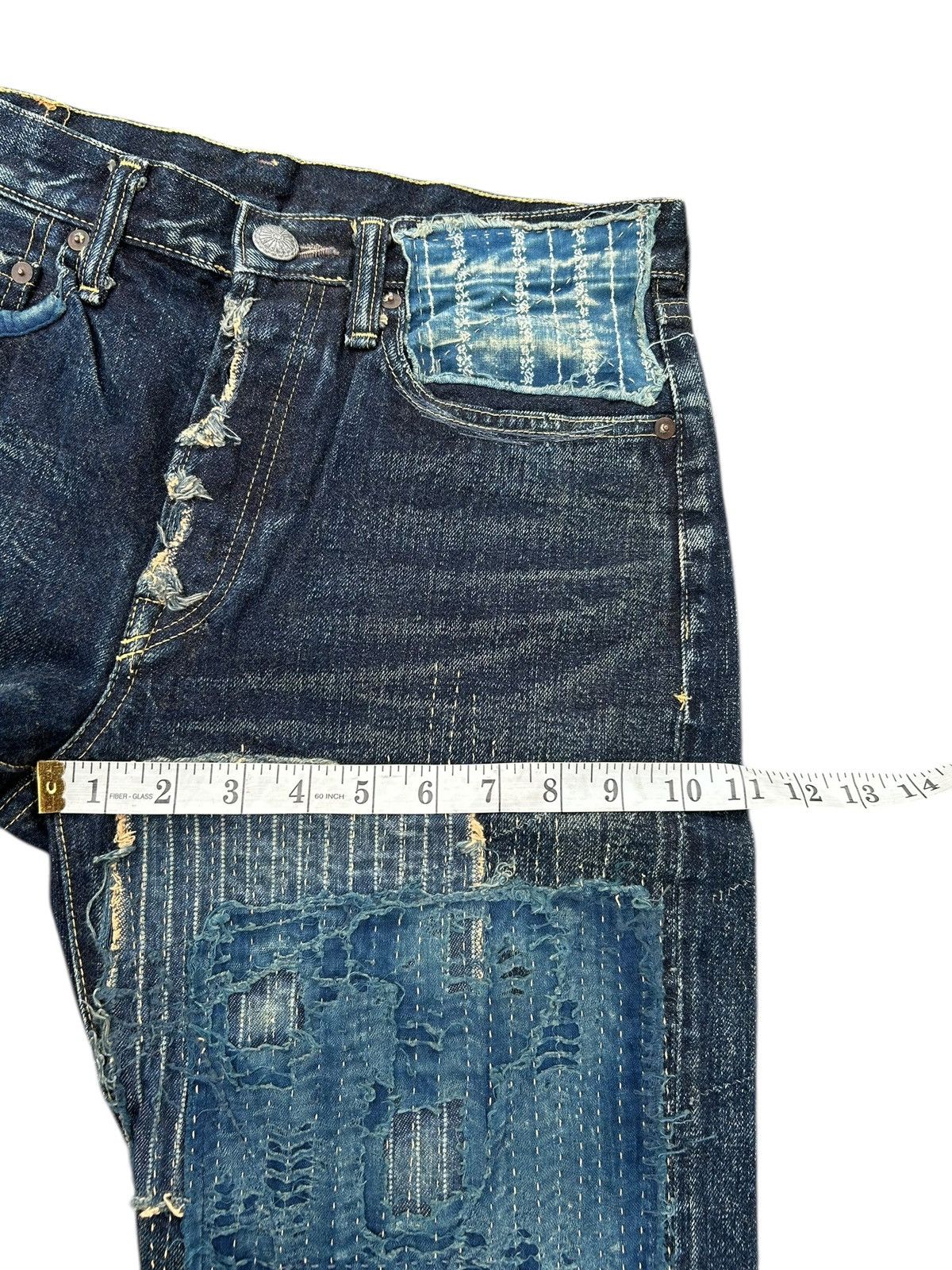 Kapital Kapital Kountry BORO Selvedge Denim Shorts (Kiro Hirata) Size US 31 - 22 Thumbnail