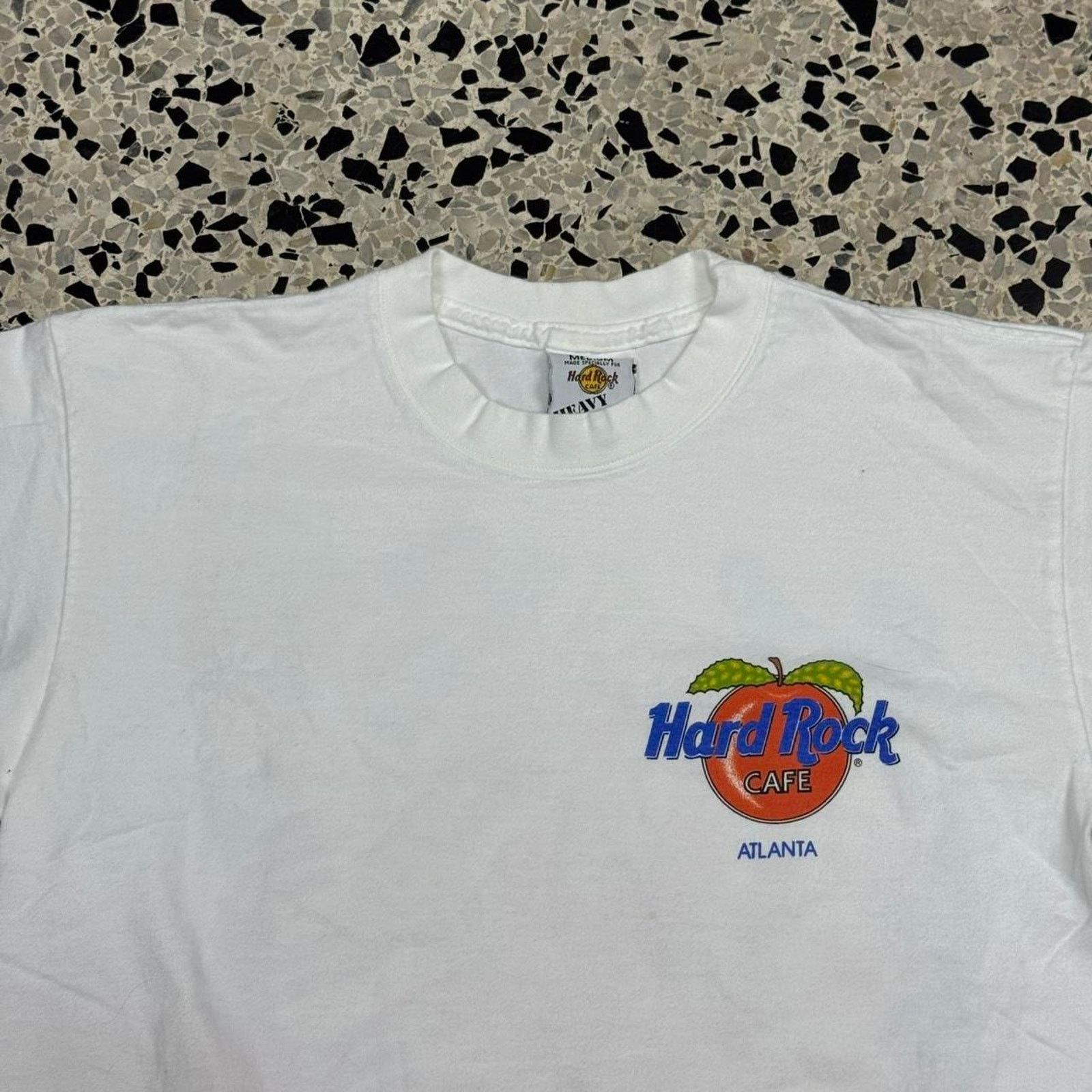 Hanes VINTAGE 90S HARD ROCK CAFÉ ATLANTA ORANGE JAZZ PROMO TEE: Size US M / EU 48-50 / 2 - 1 Thumbnail