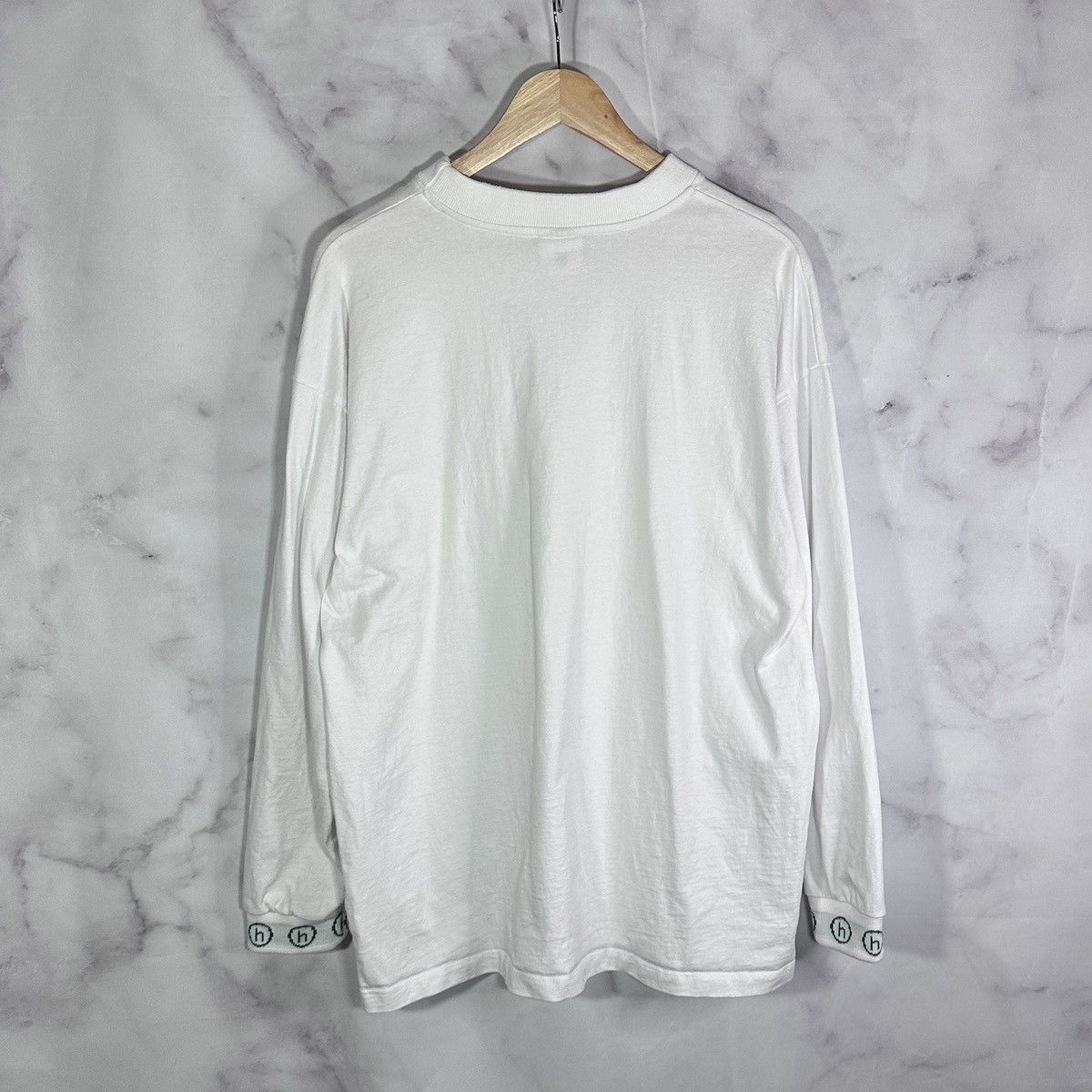 HIDDEN Hidden NY White Sleeve Logo L/S Size US XL / EU 56 / 4 - 7 Thumbnail