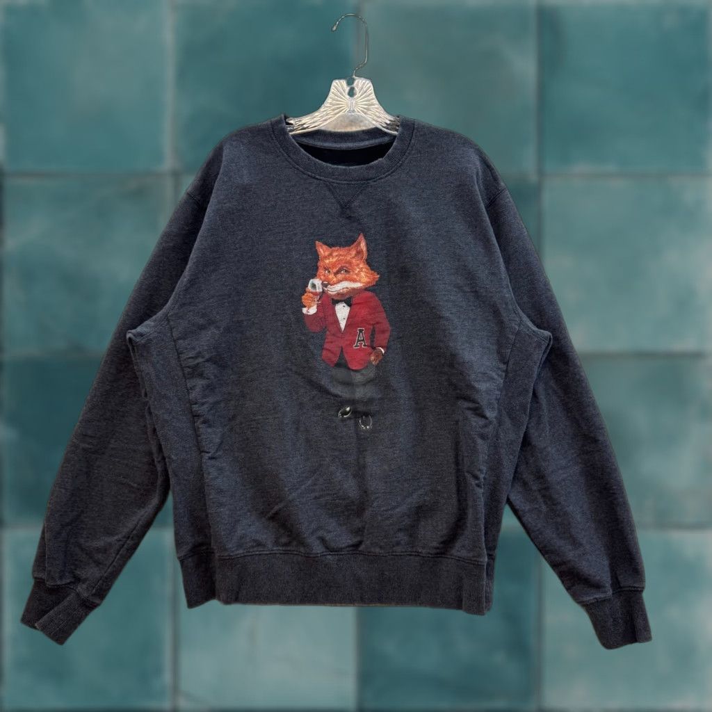 Vintage VINTAGE Akoo Sweatshirt Sweater XL Mens Grey Fox Graphic Crewneck Long Sleeve Streetwear Size US XL / EU 56 / 4 - 1 Thumbnail
