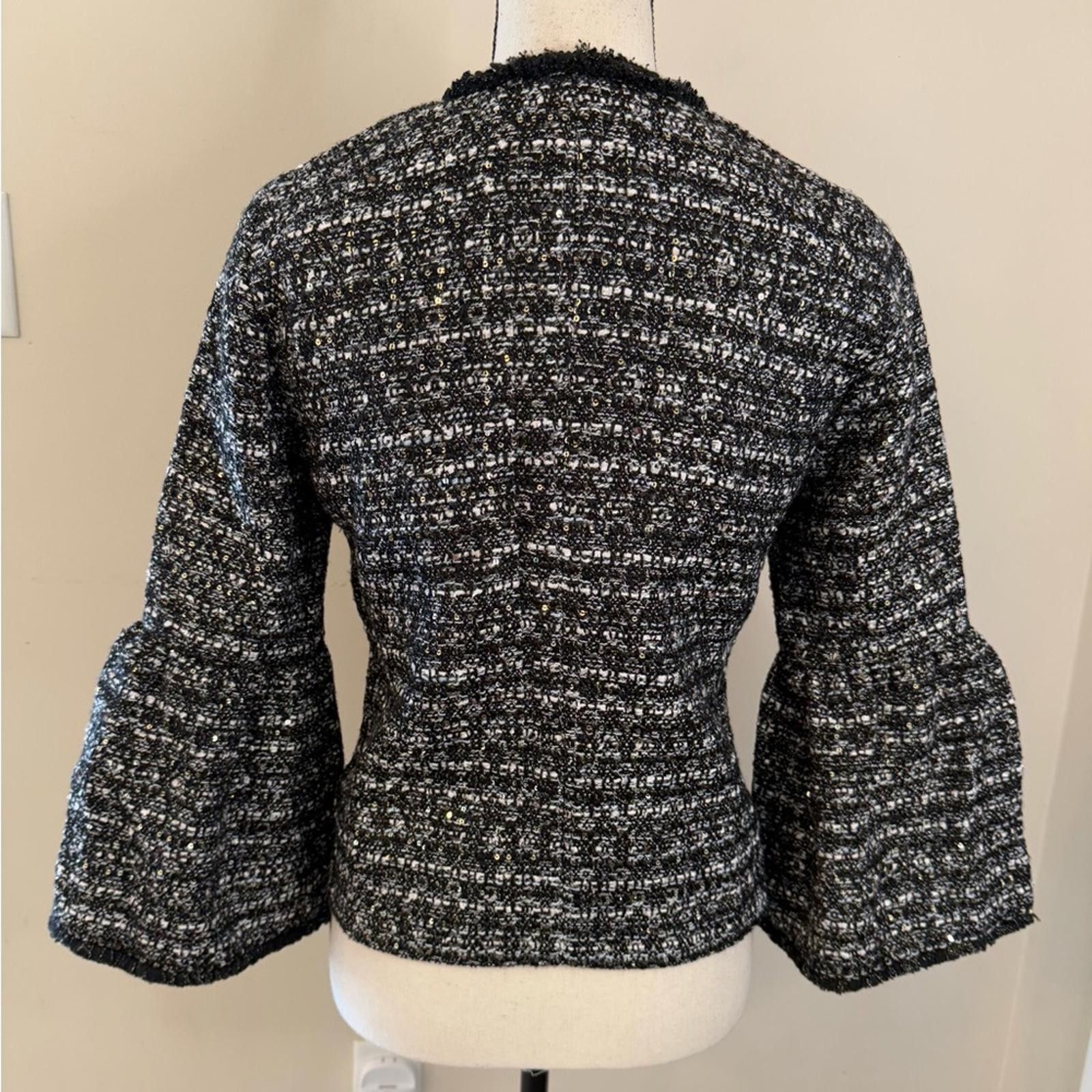 J.Crew J. Crew black & white knit sequined blazer SZ 0 Size XS / US 0-2 / IT 36-38 - 3 Thumbnail