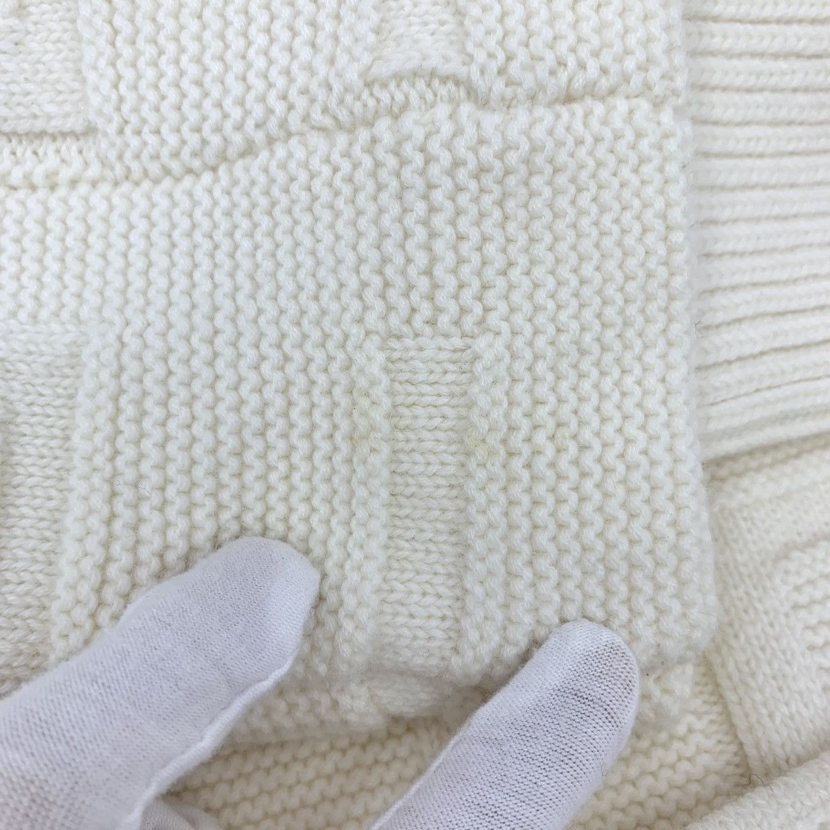 Hermes Hermes Beige Jacquard Textured Wool Knit Jacket Size XXS / US 00 / IT 34 - 5 Thumbnail