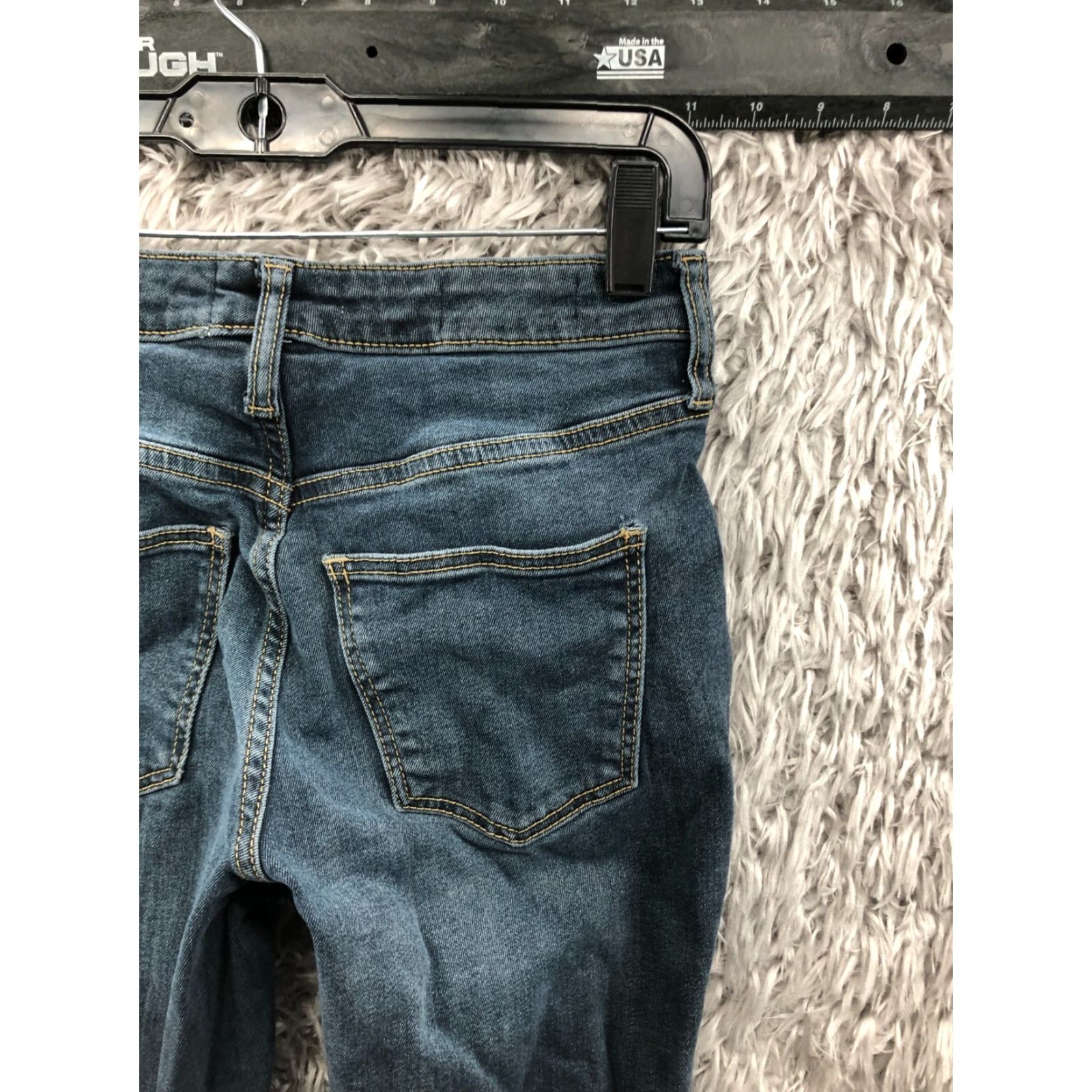 Vintage Universal Thread High Rise Skinny Jeans Size 00 Womens Dark Wash Blue Denim Size 24" / US 00 / IT 34 - 6 Thumbnail