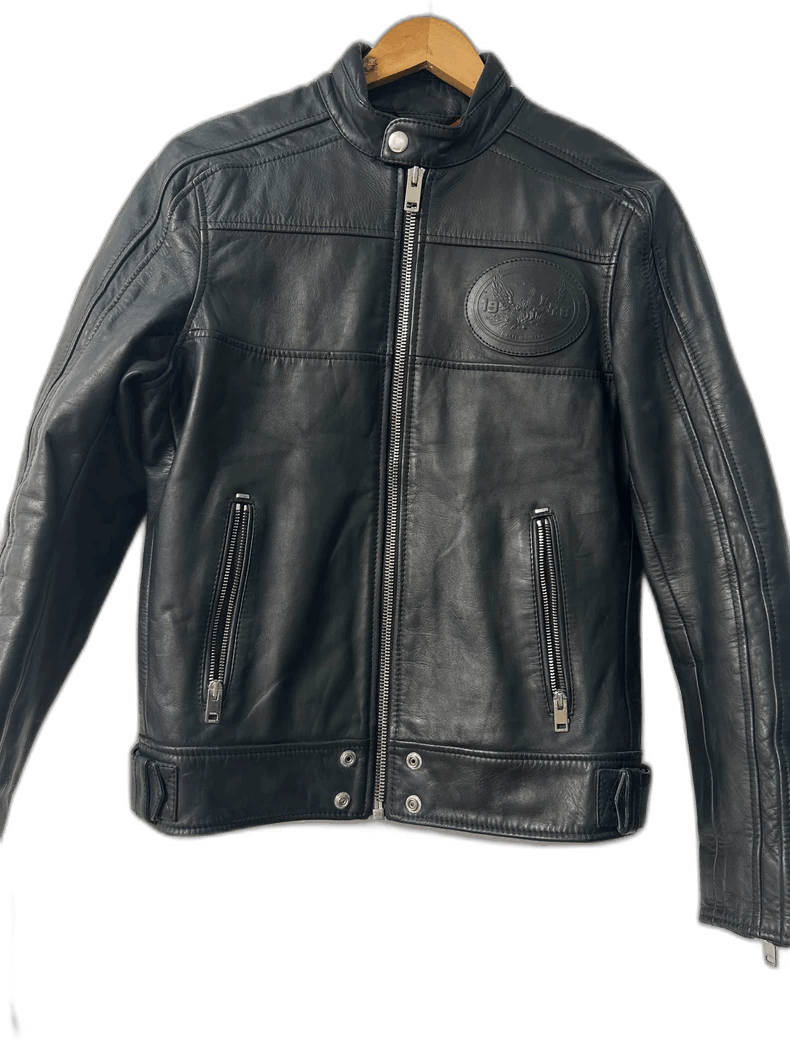 Diesel DIESEL Black Leather Jacket with Red Lining Size US L / EU 52-54 / 3 - 1 Thumbnail