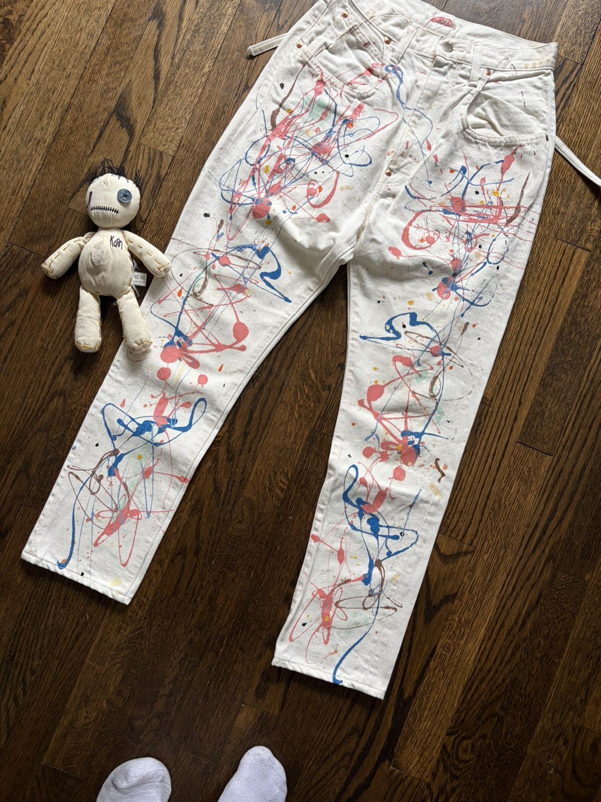 Kapital Kapital White Multicolor paint splatter denim Size US 28 / EU 44 - 2 Thumbnail