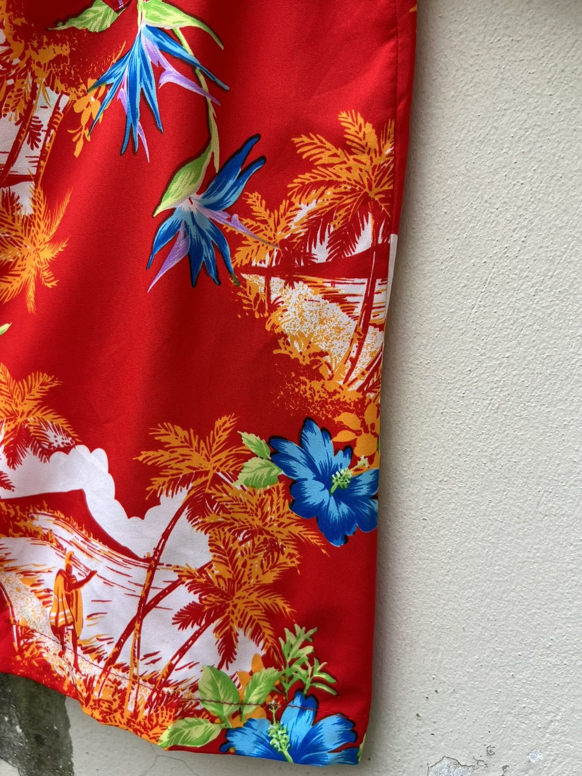 Vintage Vintage 70s Made in Hawaii Hibiscus Red Hawaiian Shirt Size US S / EU 44-46 / 1 - 11 Thumbnail