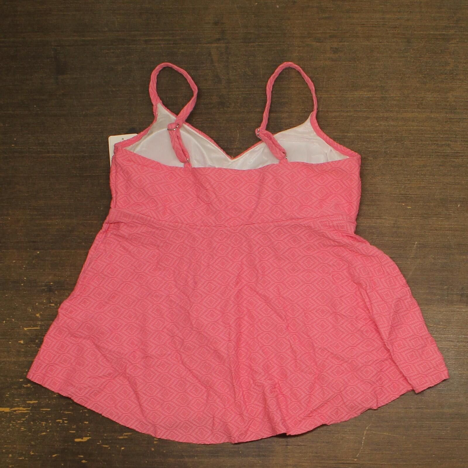 Other Nwt Swim Solutions Tankini Top Swim 806766 Guava Pink 16 Size ONE SIZE - 2 Thumbnail