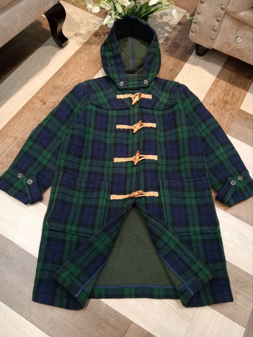 Ralph Lauren RALPH LAUREN HOODIE TARTAN DUFFLE COAT JACKET - SIZE 160 Size US S / EU 44-46 / 1 - 7 Thumbnail