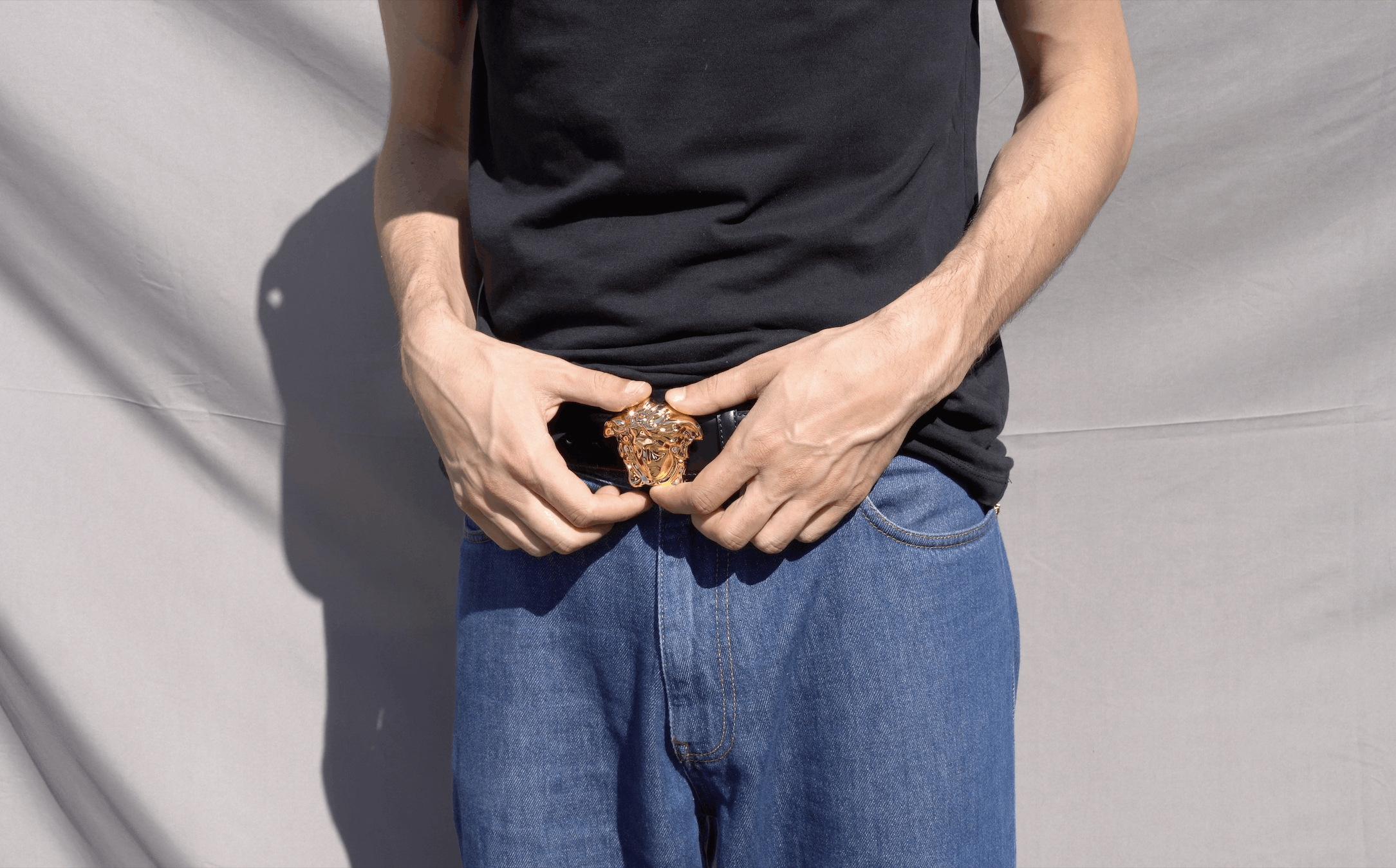 Versace SS23 LA MEDUSA LEATHER BELT FLAT