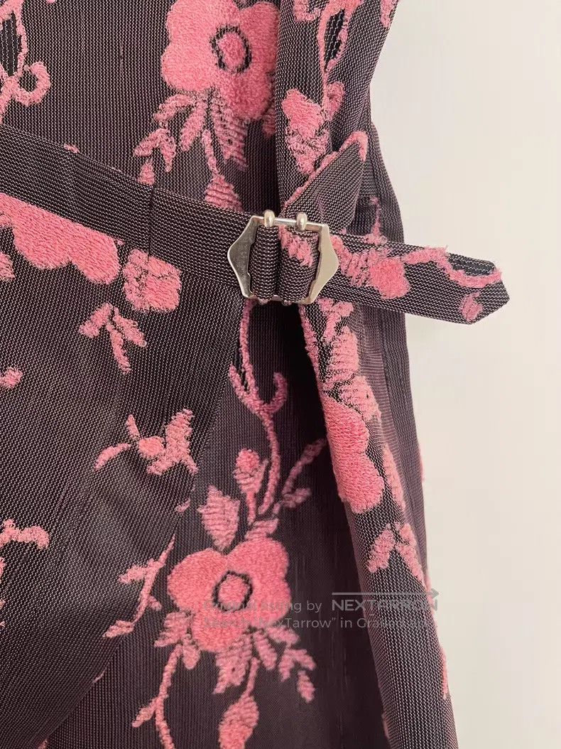 Comme des Garcons Comme Des Garcons size M Brown-pink lace flower half skirt Size 23" - 3 Thumbnail