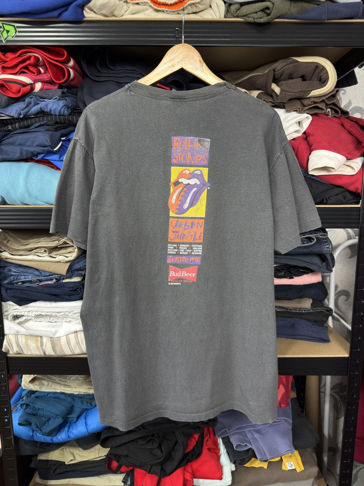 Band Tees × The Rolling Stones × Vintage VTG The Rolling Stone 1990 Urban Jungle Europe Tour T-Shirt Size US L / EU 52-54 / 3 - 5 Thumbnail