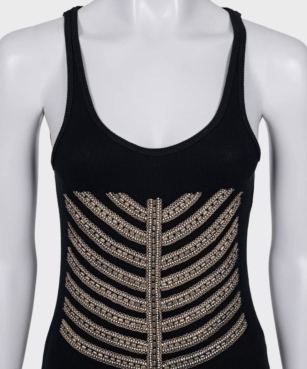 Balmain BALMAIN Decarnin SS 2009 Embellished Tank Top Runway Black Size US XS / EU 42 / 0 - 5 Thumbnail