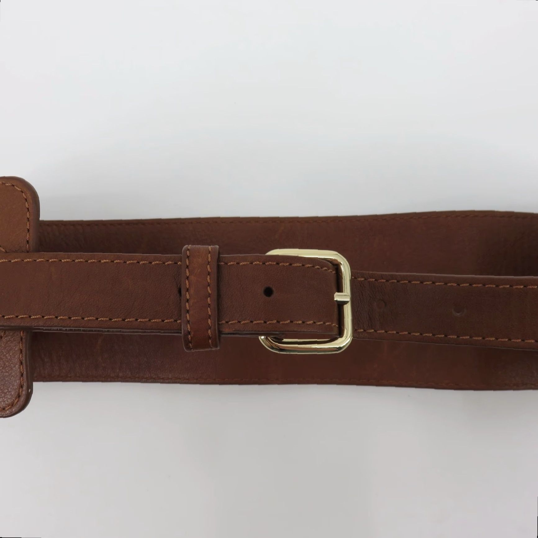 Juicy Couture VINTAGE Juicy Couture Belt Corset Belt Women Wide Brown Leather Gold D Ring Studded VTG Size ONE SIZE - 4 Thumbnail