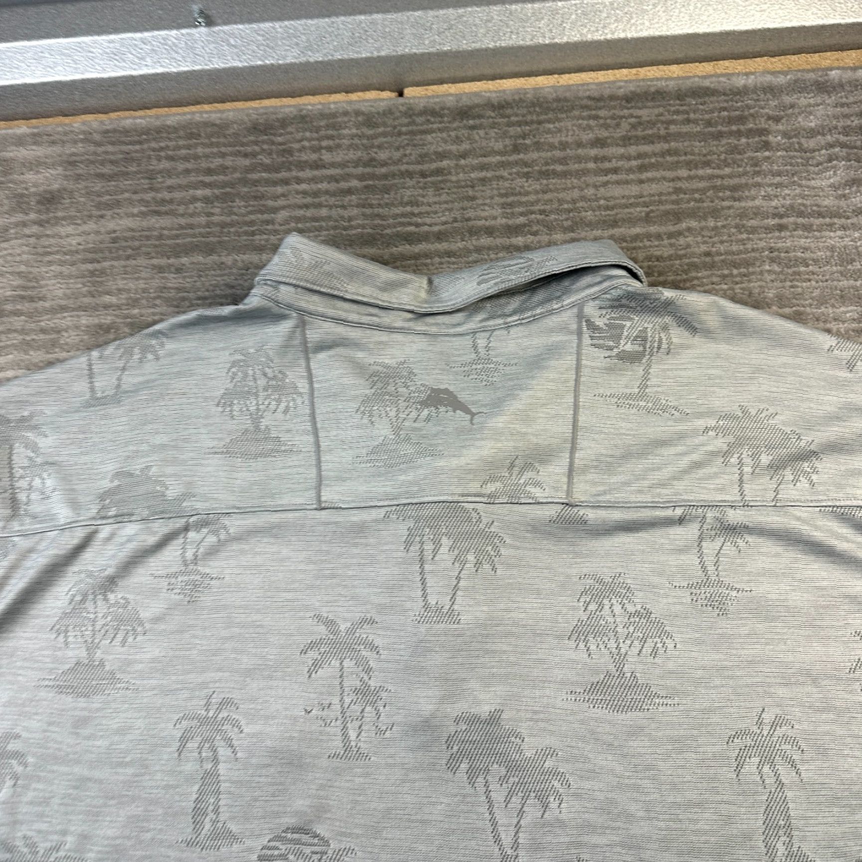 Tommy Bahama VINTAGE Tommy Bahama Polo Shirt Mens 3XL Big & Tall Gray Island Zone Short Sleeve Button Collared Knit Polyester Spandex Travel Casual Occasion Mens Size US XXL / EU 58 / 5 - 4 Thumbnail