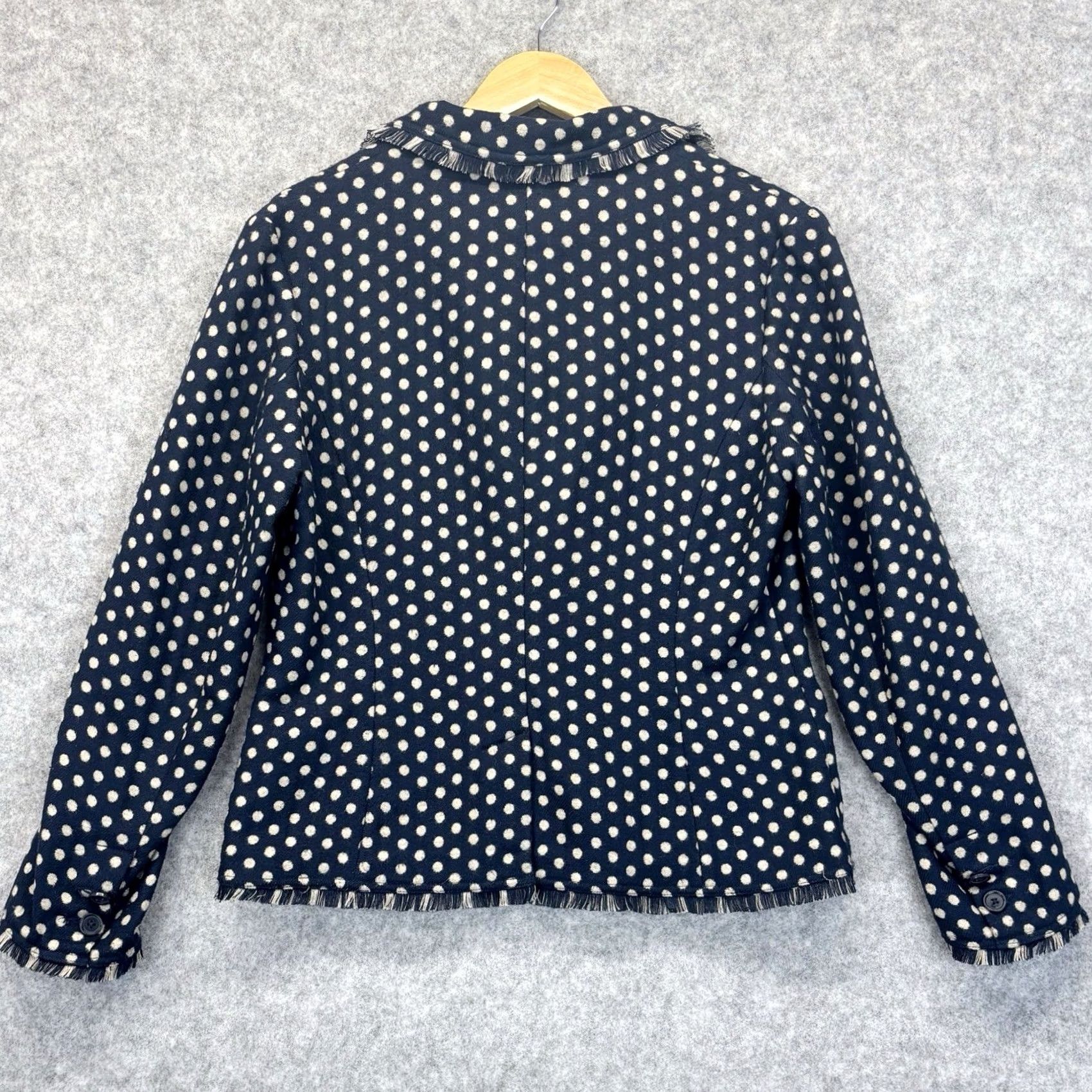 Boden Boden Blazer Jacket - Navy Mix Wool Blend - Spotted Fringe Size XL / US 12-14 / IT 48-50 - 2 Thumbnail
