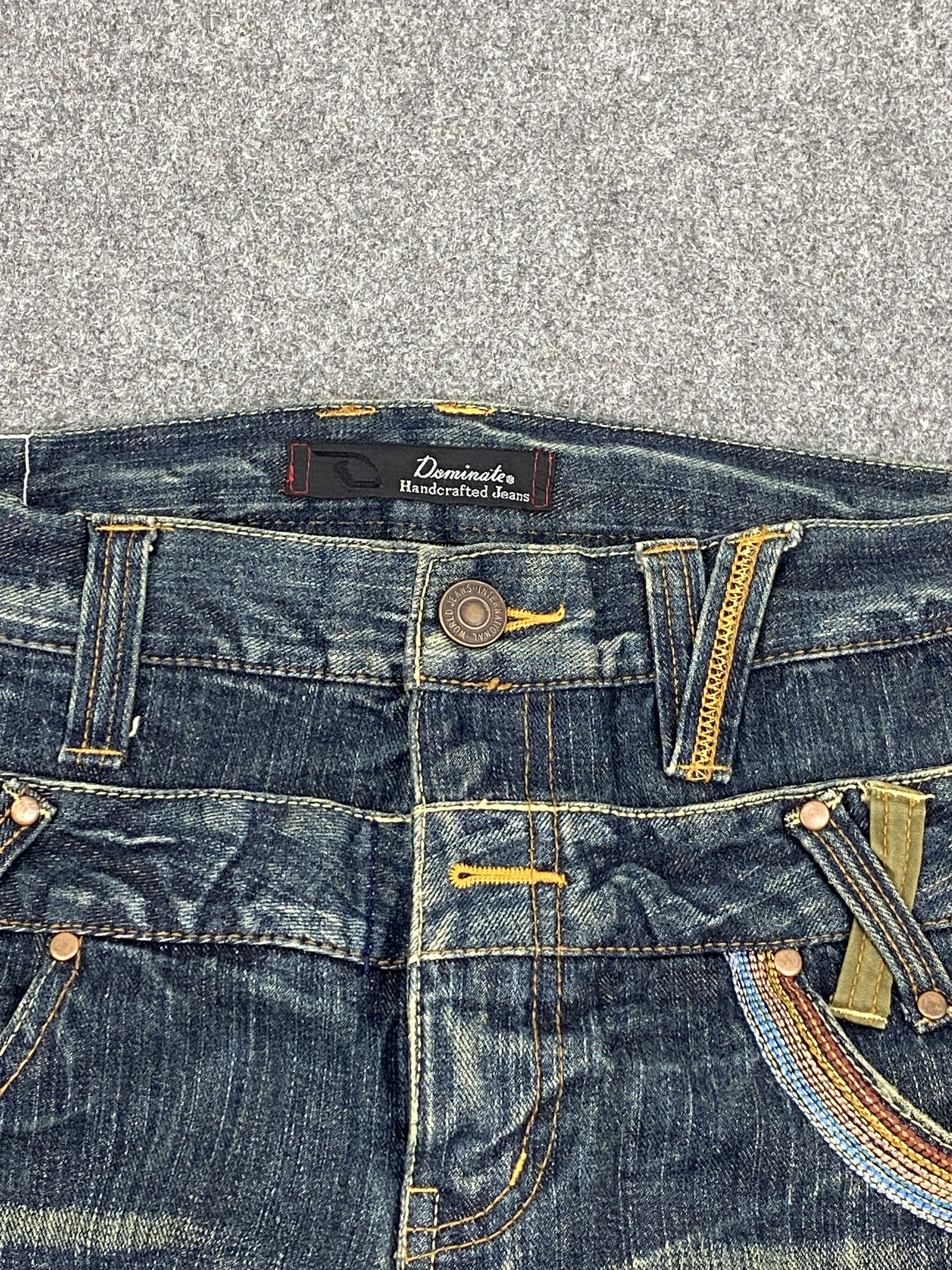 If Six Was Nine Vintage Dominates Handcrafted Double Waist Jeans DP2726 Size US 33 - 11 Thumbnail
