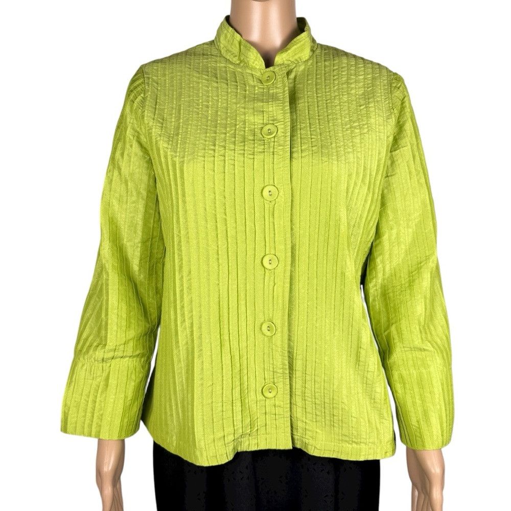 Chicos Chico's Luxe Lolyta Neon Green Jacket Size 1 US M Size M / US 6-8 / IT 42-44 - 1 Thumbnail