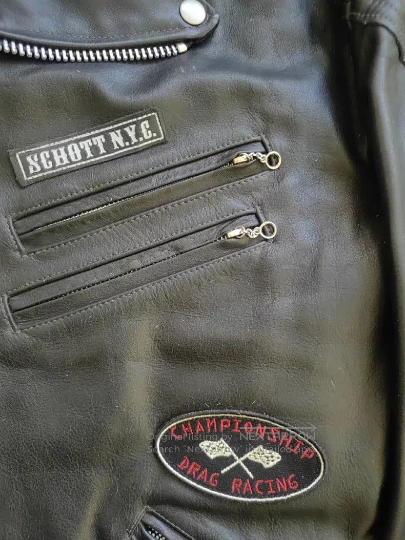 Schott Schott Nude cowhide Harley motorcycle biker jacket Size US XL / EU 56 / 4 - 5 Thumbnail
