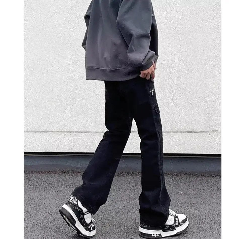 Japanese Brand Multi pocket zipper micro flared jeans Size US 32 / EU 48 - 2 Thumbnail