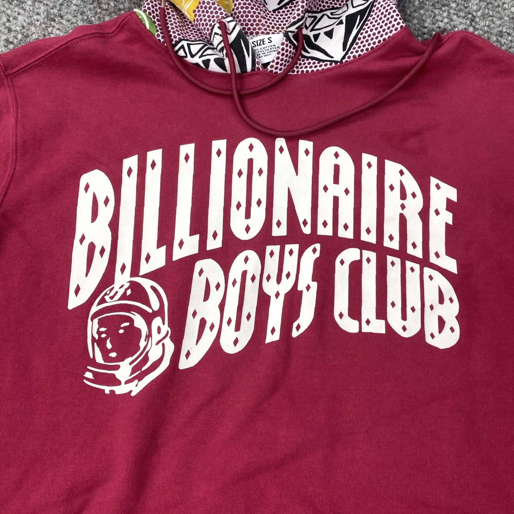 Billionaire Boys Club Billionaire Boys Club Hoodie Mens Small Burgundy Pullover Graphic Print Astronaut Space Logo Knit Pockets Hooded Size US S / EU 44-46 / 1 - 2 Thumbnail