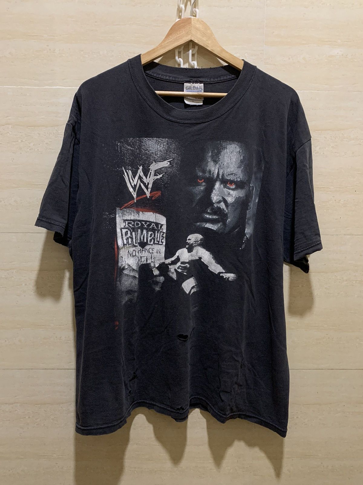 image of Wcwnwo x Wwe Vintage Distressed Wwf 1999 Royal Rumble in Black, Men's (Size XL)