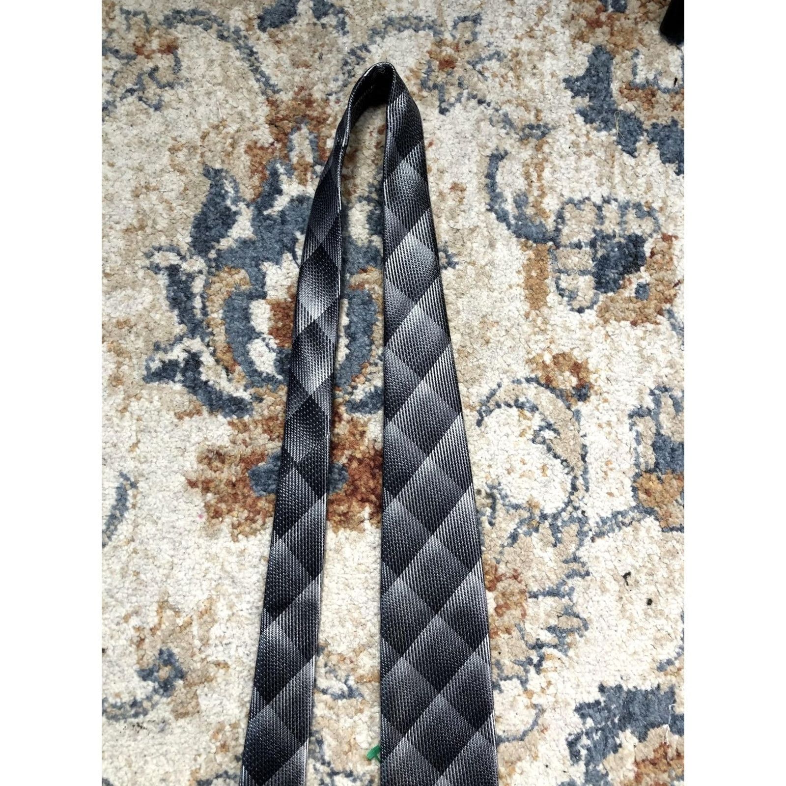Ermenegildo Zegna Ermenegildo Zegna Tie Mens One Size Gray Plaid Silk Jacquard Made In Italy Size ONE SIZE - 3 Thumbnail