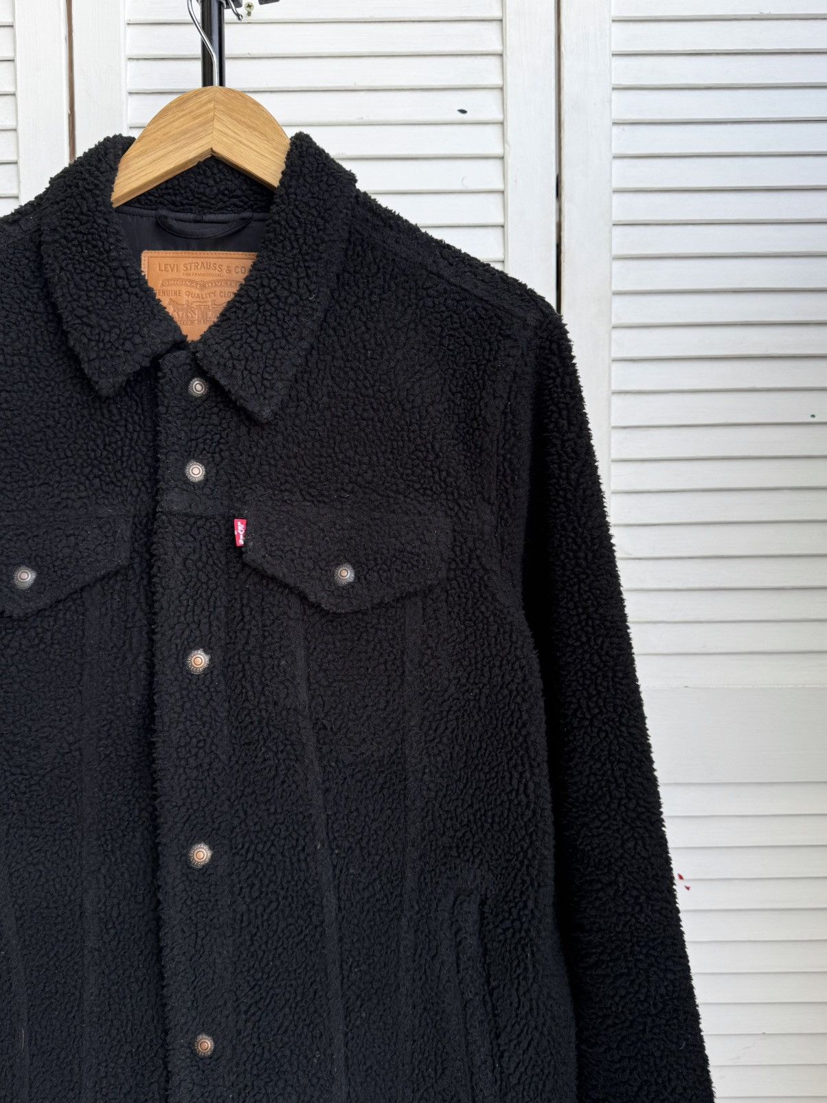 Levi's Levi’s Sherpa Fleece Trucker Jacket Black Size US M / EU 48-50 / 2 - 6 Thumbnail