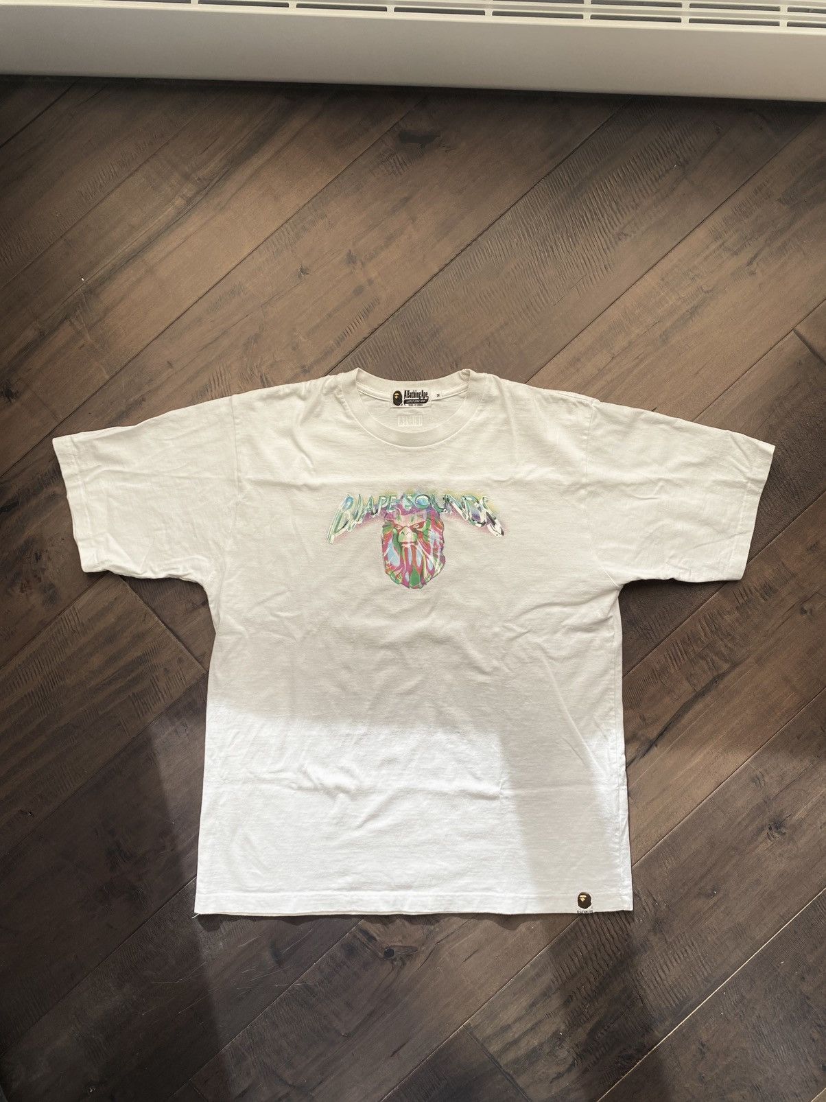 Bape A Bathing Ape B(APE) Sounds White Tee - (M) Size US M / EU 48-50 / 2 - 2 Thumbnail
