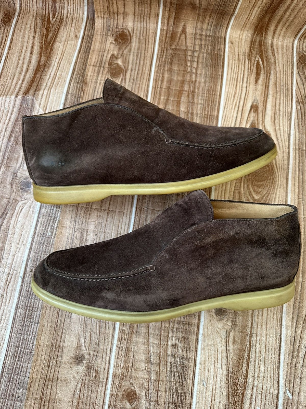 Loro Piana Loro Piana Dark Brown Open Walk Suede Loafers Size US 11 / EU 44 - 11 Thumbnail