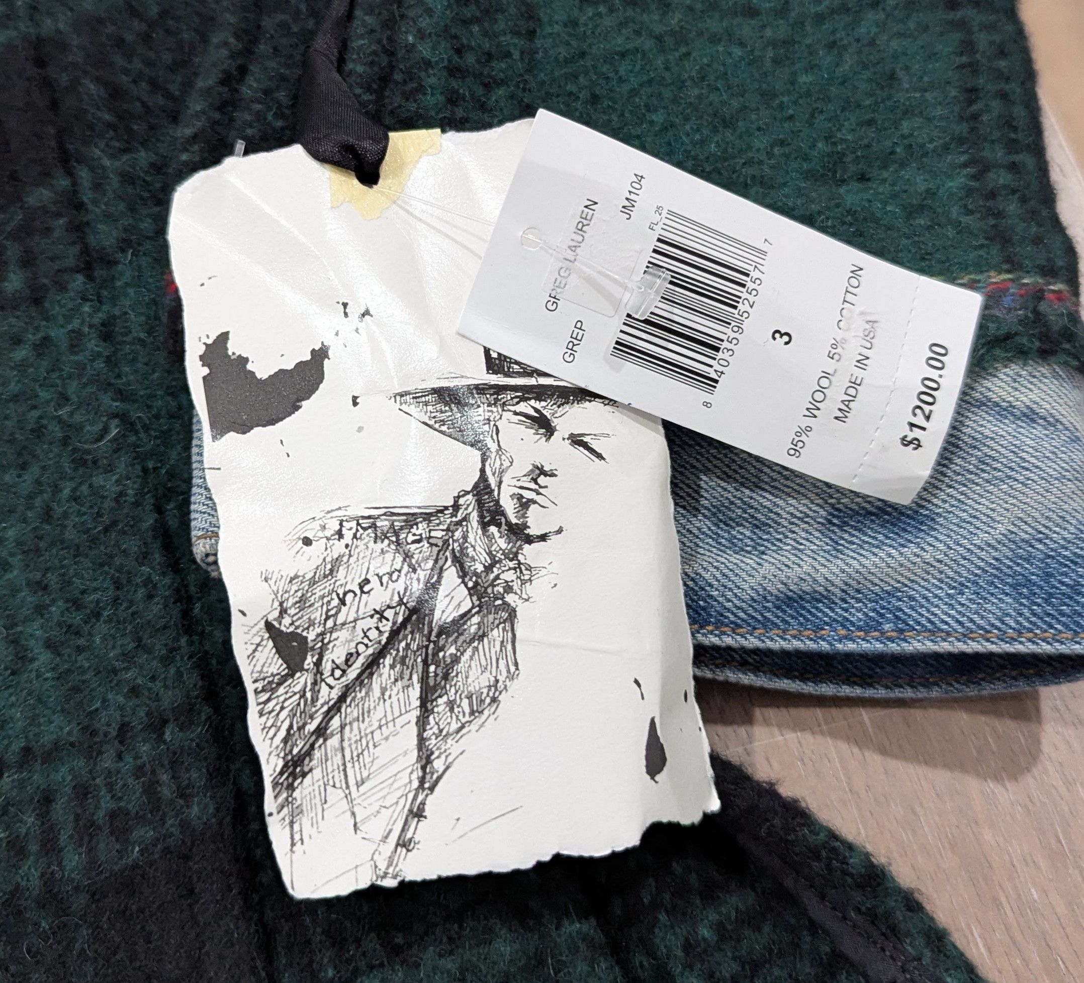Greg Lauren Greg Lauren Boxy Plaid Wool Overshirt Green/Black 3 - Large Size US L / EU 52-54 / 3 - 7 Thumbnail