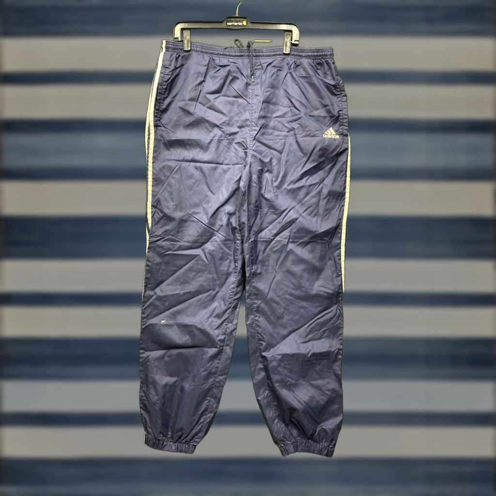 Adidas VINTAGE adidas Track Pants Mens XL 3 Striped Windbreaker Sweatpants Blue Size US 36 / EU 52 - 1 Thumbnail