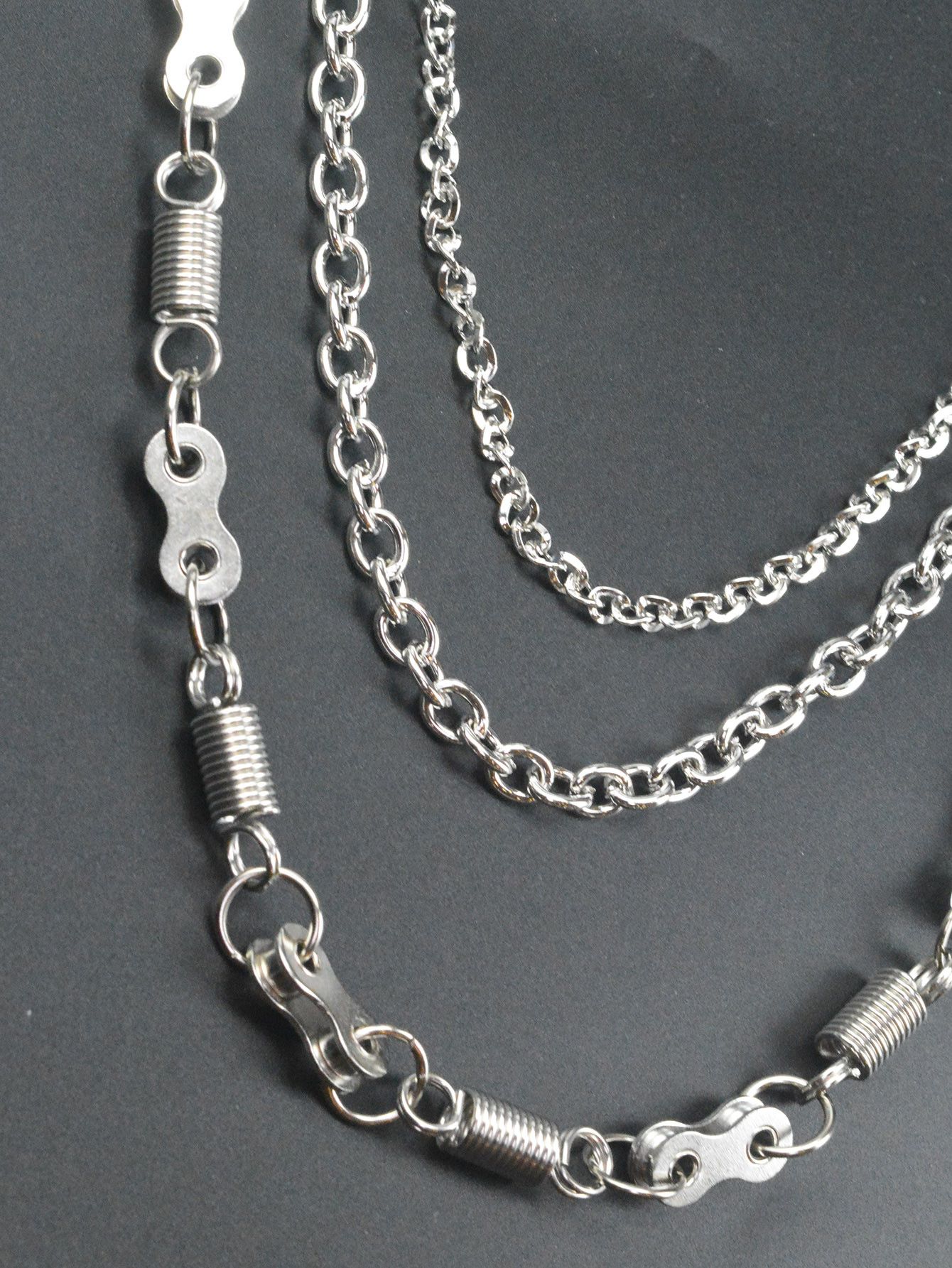 Japanese Brand × Jewelry Triple-Layer Spring Link Biker Pants Chain Hip Pop Style Size ONE SIZE - 5 Thumbnail