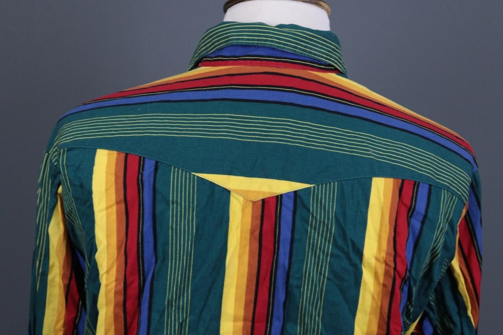 Wrangler Wrangler Multi Striped Collar Snap Front Western Shirt Size US M / EU 48-50 / 2 - 9 Thumbnail