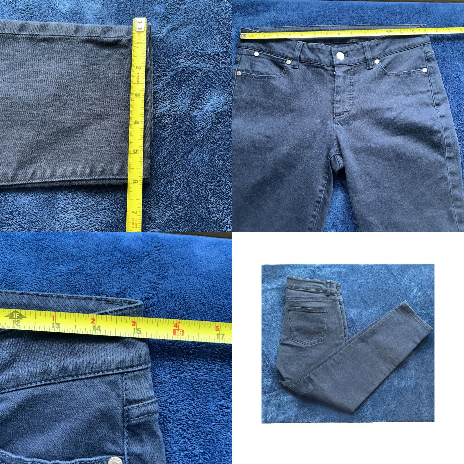 Talbots Talbots Signature Slim Ankle Petite Pants 6P 30x27 Blue Cotton Elastane Slim Denim Zip Button Logo Womens Size 28" / US 6 / IT 42 - 11 Thumbnail