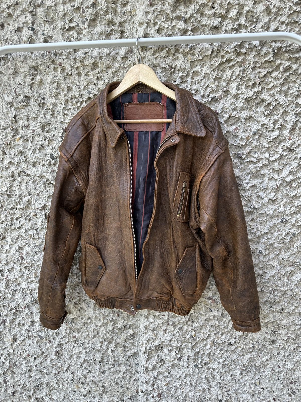 Vintage Vintage 90s leather bomber cowboy jacket Size US L / EU 52-54 / 3 - 7 Thumbnail