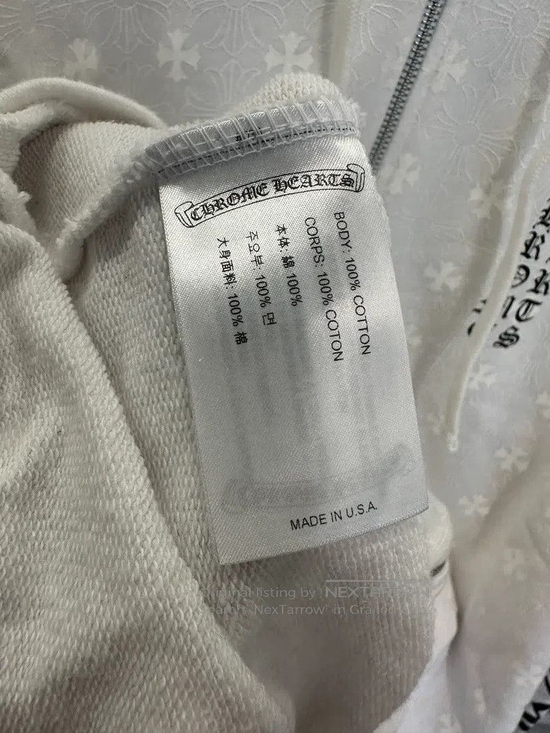 Chrome Hearts CHROME HEARTS Size L White Sanskrit horseshoe zipper hoodie Size US L / EU 52-54 / 3 - 5 Thumbnail